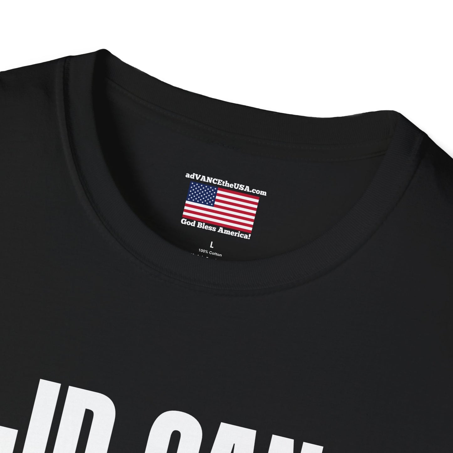 Funny Political Shirt – “JD Can Fold a Fitted Sheet” Tee | Vance 2028 Back Print
