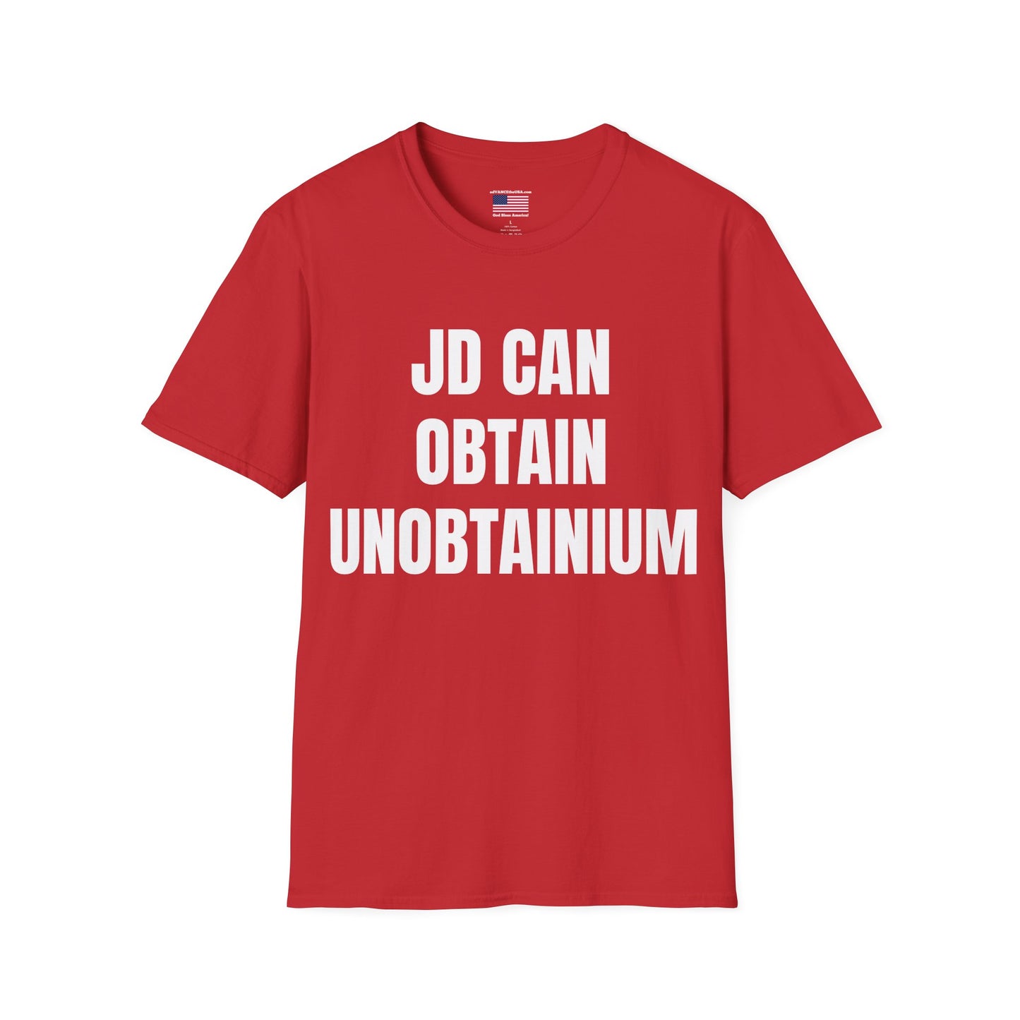 T-Shirt — "JD Can Obtain Unobtainium" / Vance 2028 Novelty Campaign Tee
