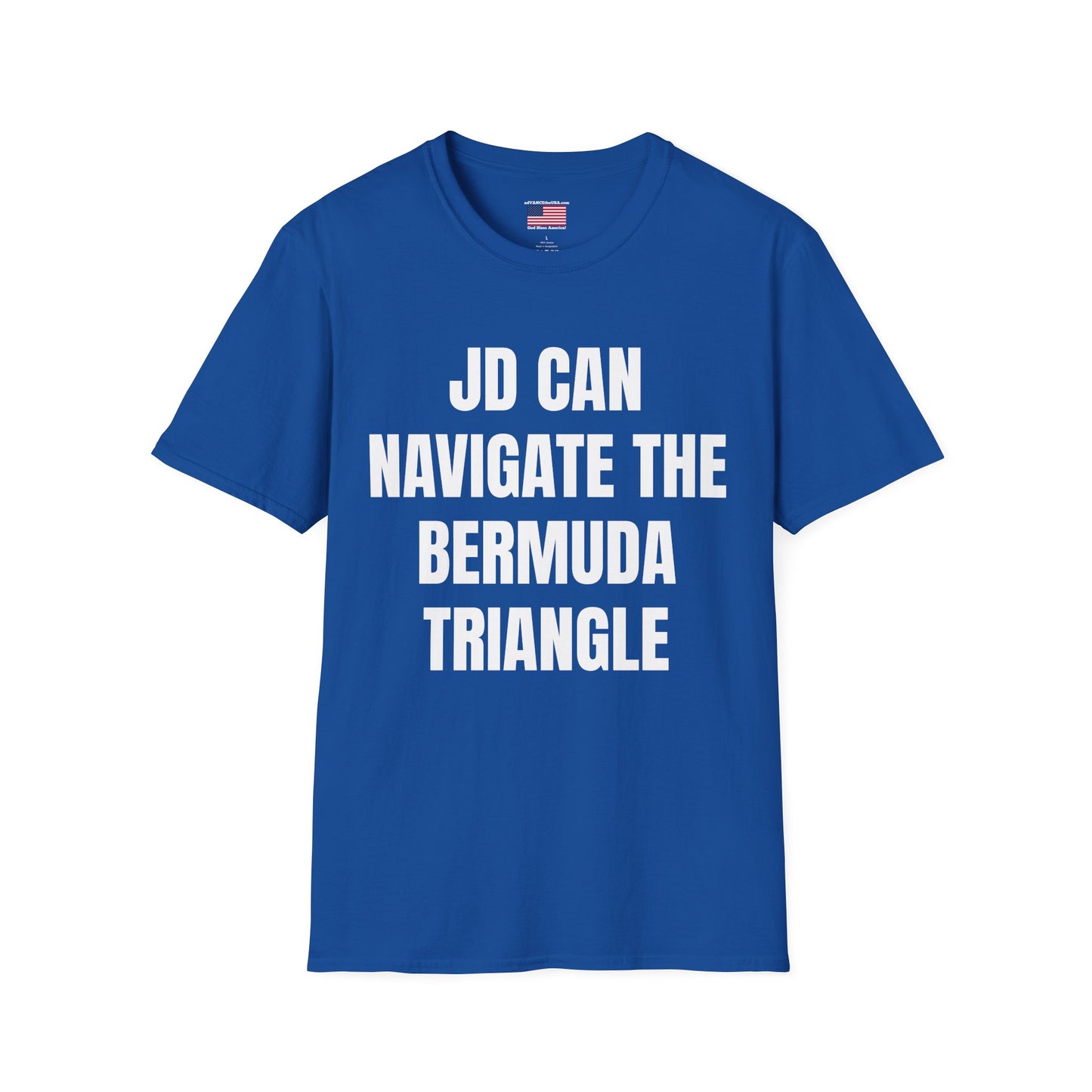 Vance 2028 T-Shirt — "JD Can Navigate the Bermuda Triangle" Novelty Political Tee