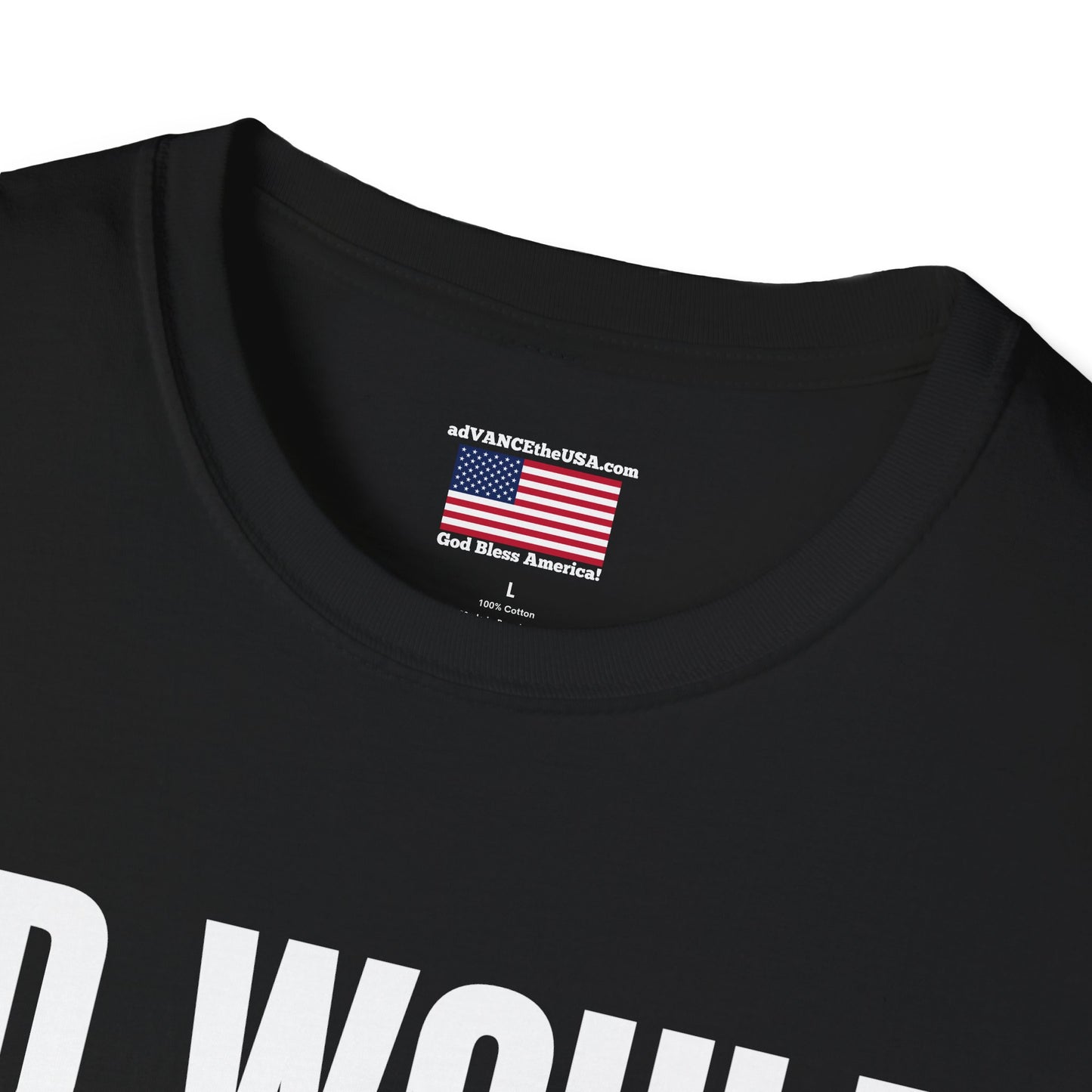 Political Parody T-Shirt — “JD Would Never Sweep Your Leg” / Vance 2028 Back Print