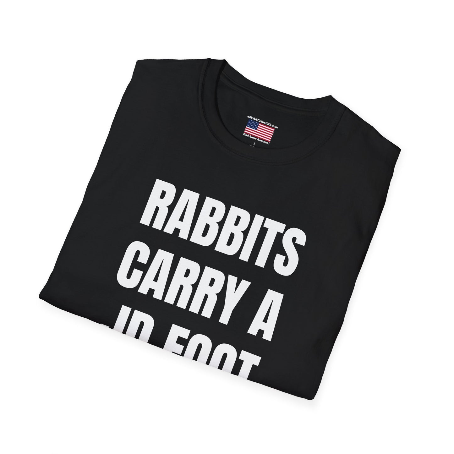 Vance 2028 Funny Political T‑Shirt — "Rabbits Carry a JD Foot for Good Luck" Graphic Tee