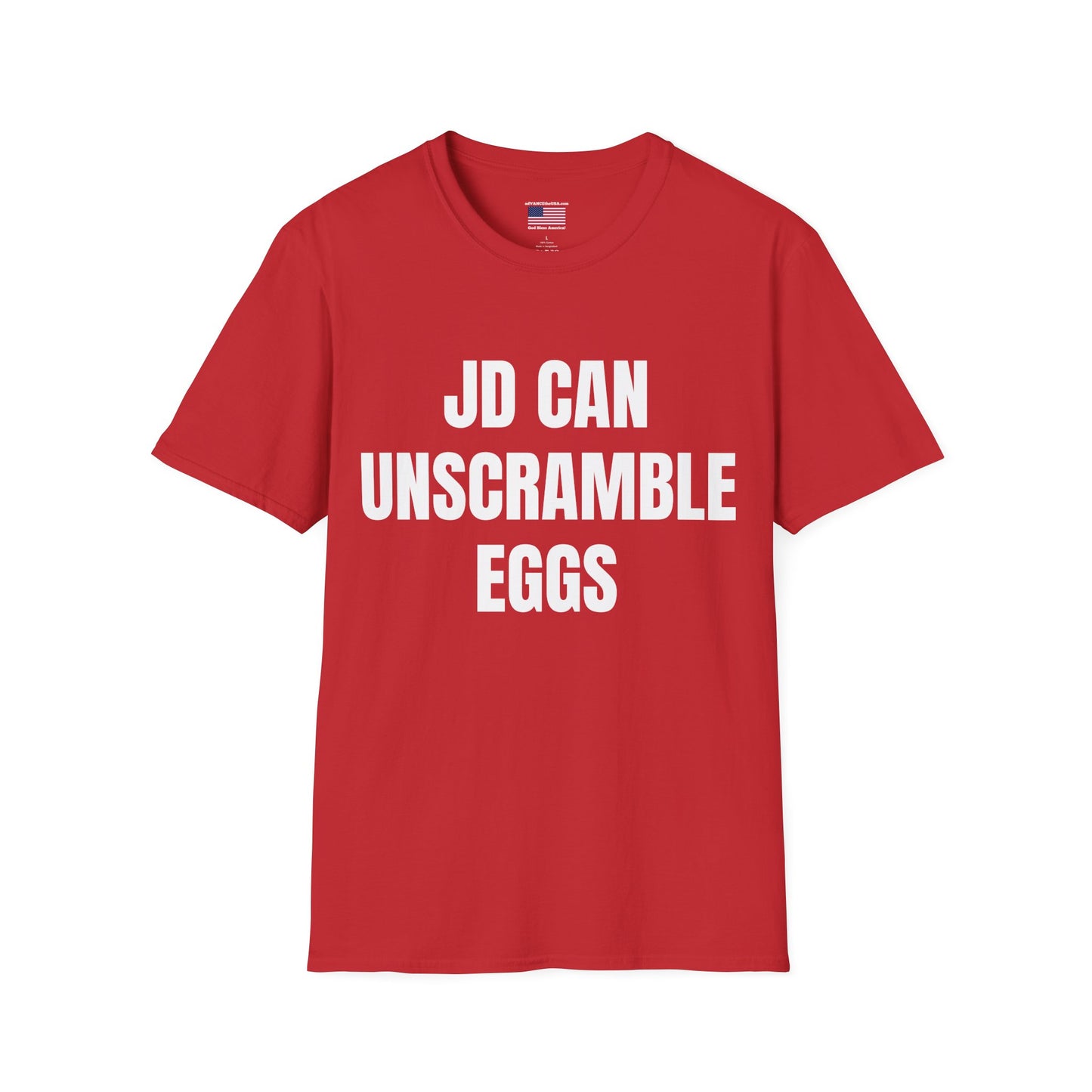 T-Shirt — "JD Can Unscramble Eggs" Vance 2028 Novelty Political Shirt