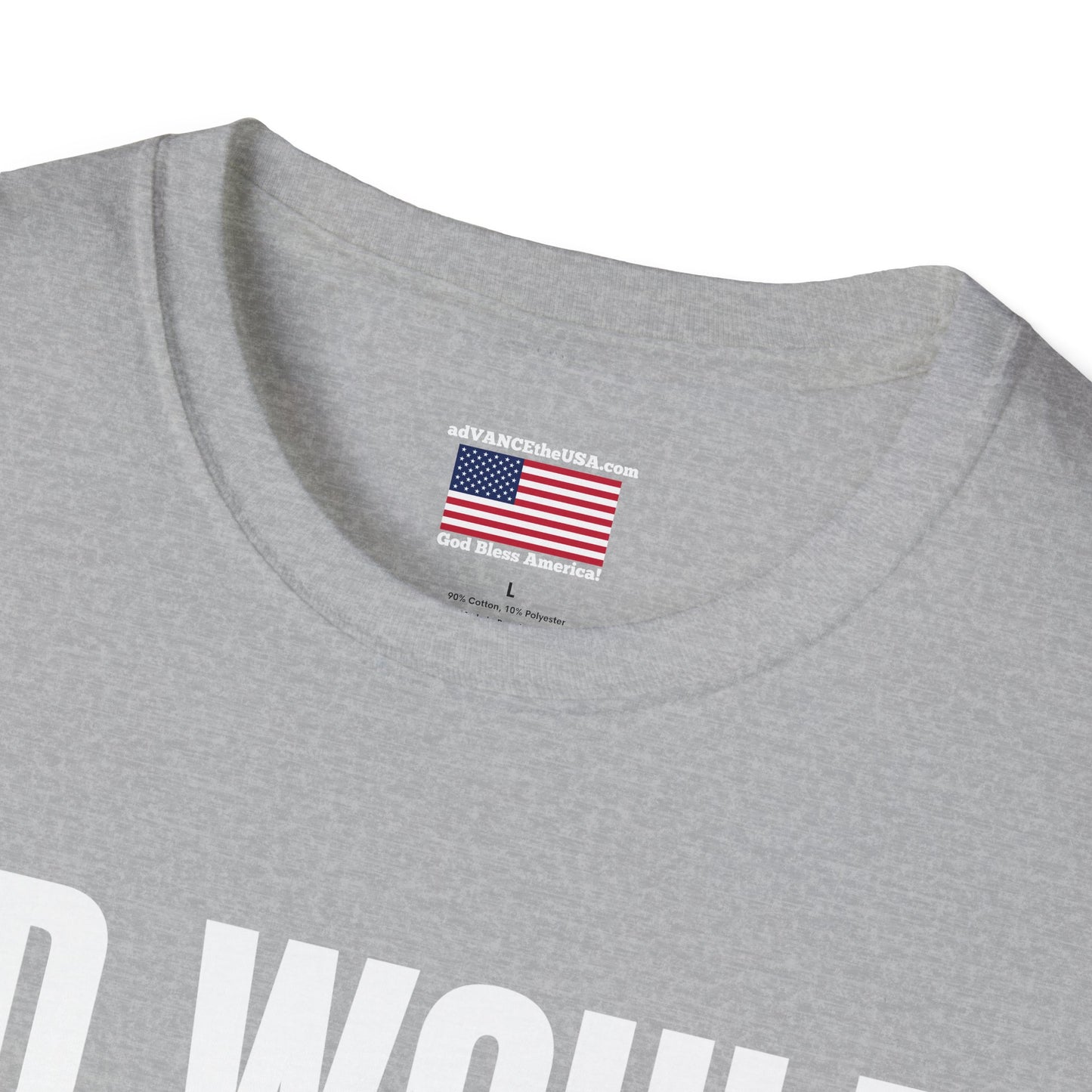Political Parody T-Shirt — “JD Would Never Sweep Your Leg” / Vance 2028 Back Print
