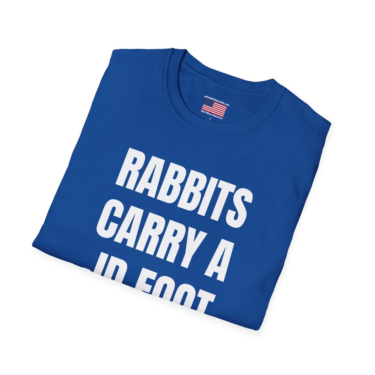 Vance 2028 Funny Political T‑Shirt — "Rabbits Carry a JD Foot for Good Luck" Graphic Tee