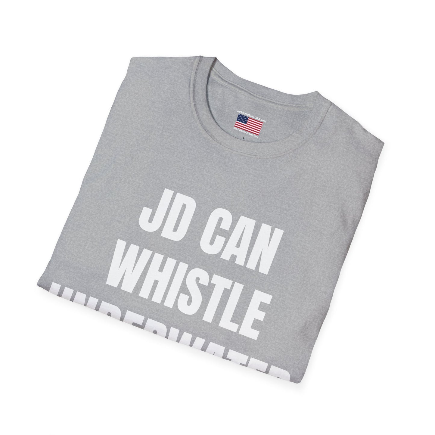 Political Tee — "JD Can Whistle Underwater" Front / Vance 2028 Back T-Shirt