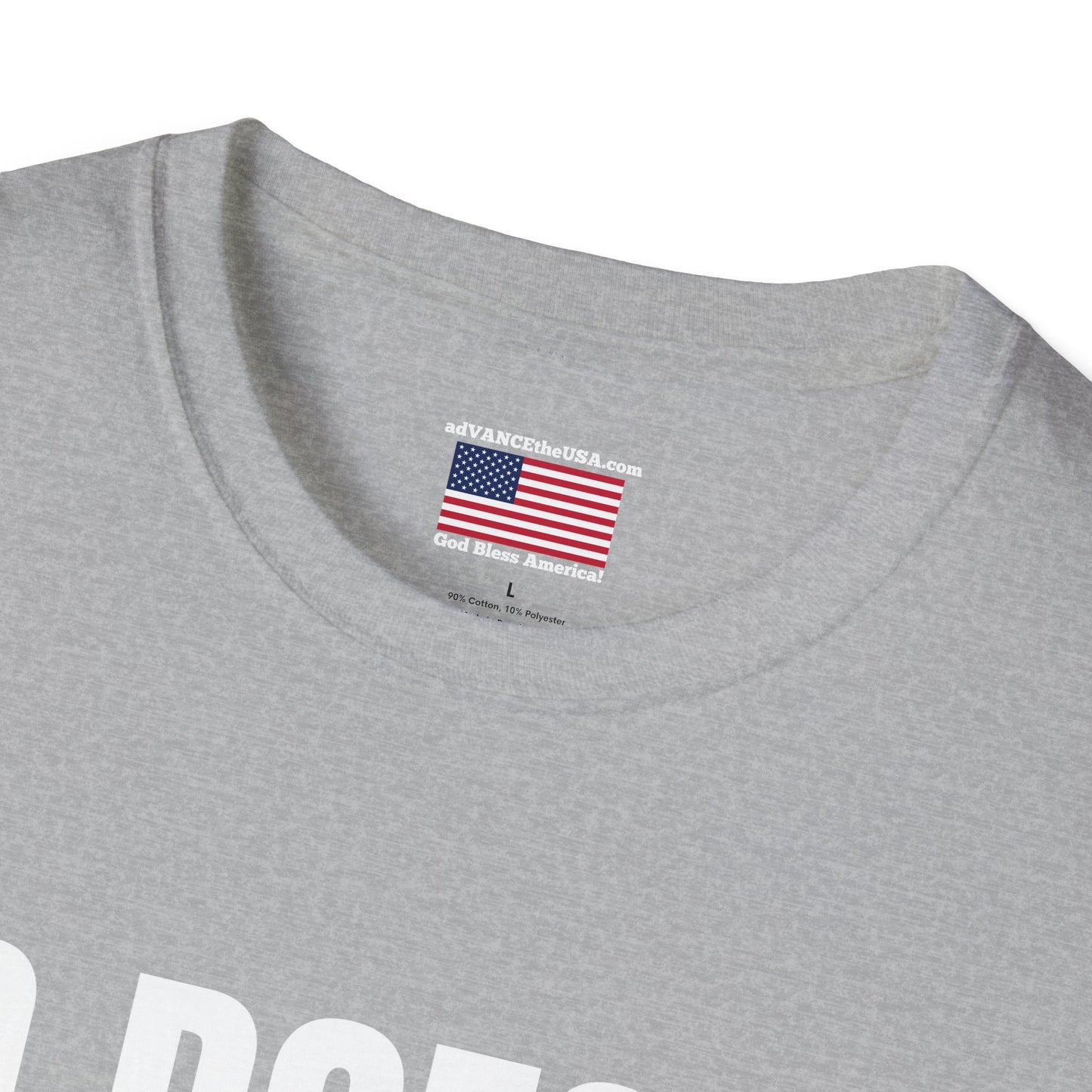 Political Campaign T-Shirt — “JD Doesn’t Eat Tide Pods” / Vance 2028 Back-Print