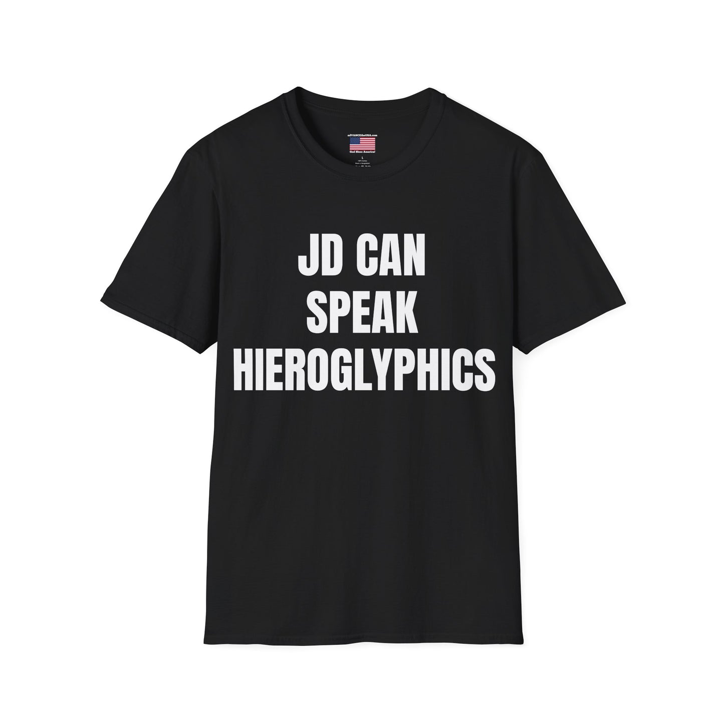 T-Shirt — 'JD Can Speak Hieroglyphics' / Vance 2028 Graphic Tee