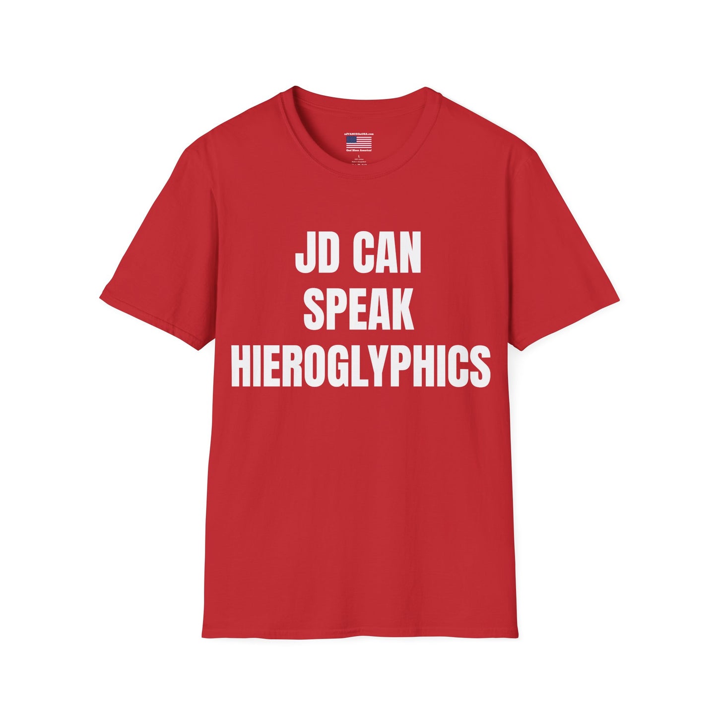 T-Shirt — 'JD Can Speak Hieroglyphics' / Vance 2028 Graphic Tee