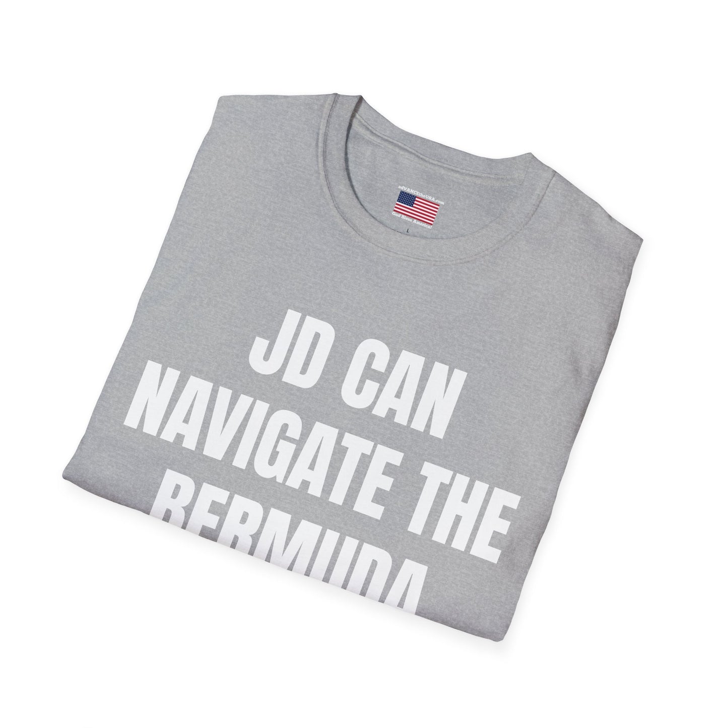 Vance 2028 T-Shirt — "JD Can Navigate the Bermuda Triangle" Novelty Political Tee
