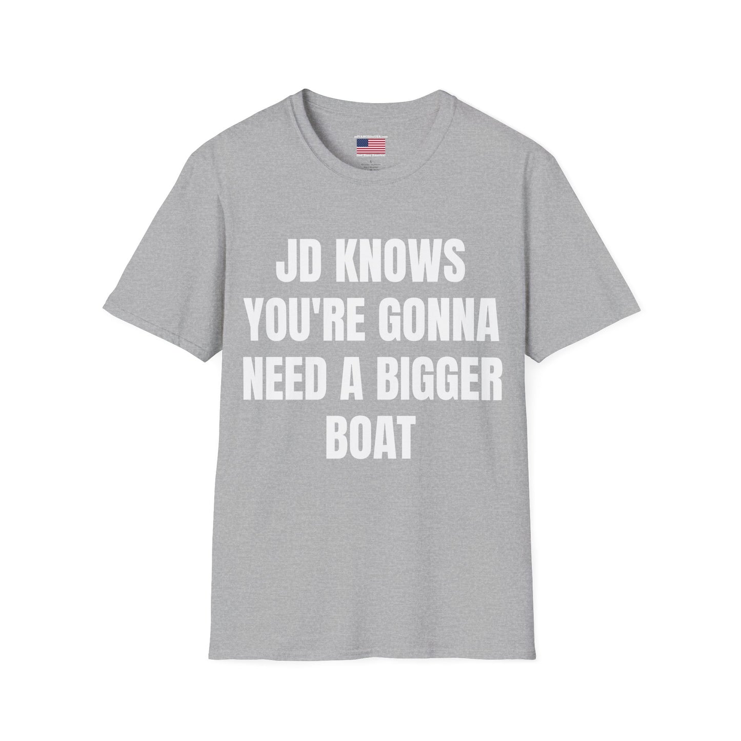 Political Campaign T-Shirt — "JD Knows You're Gonna Need a Bigger Boat" / Vance 2028