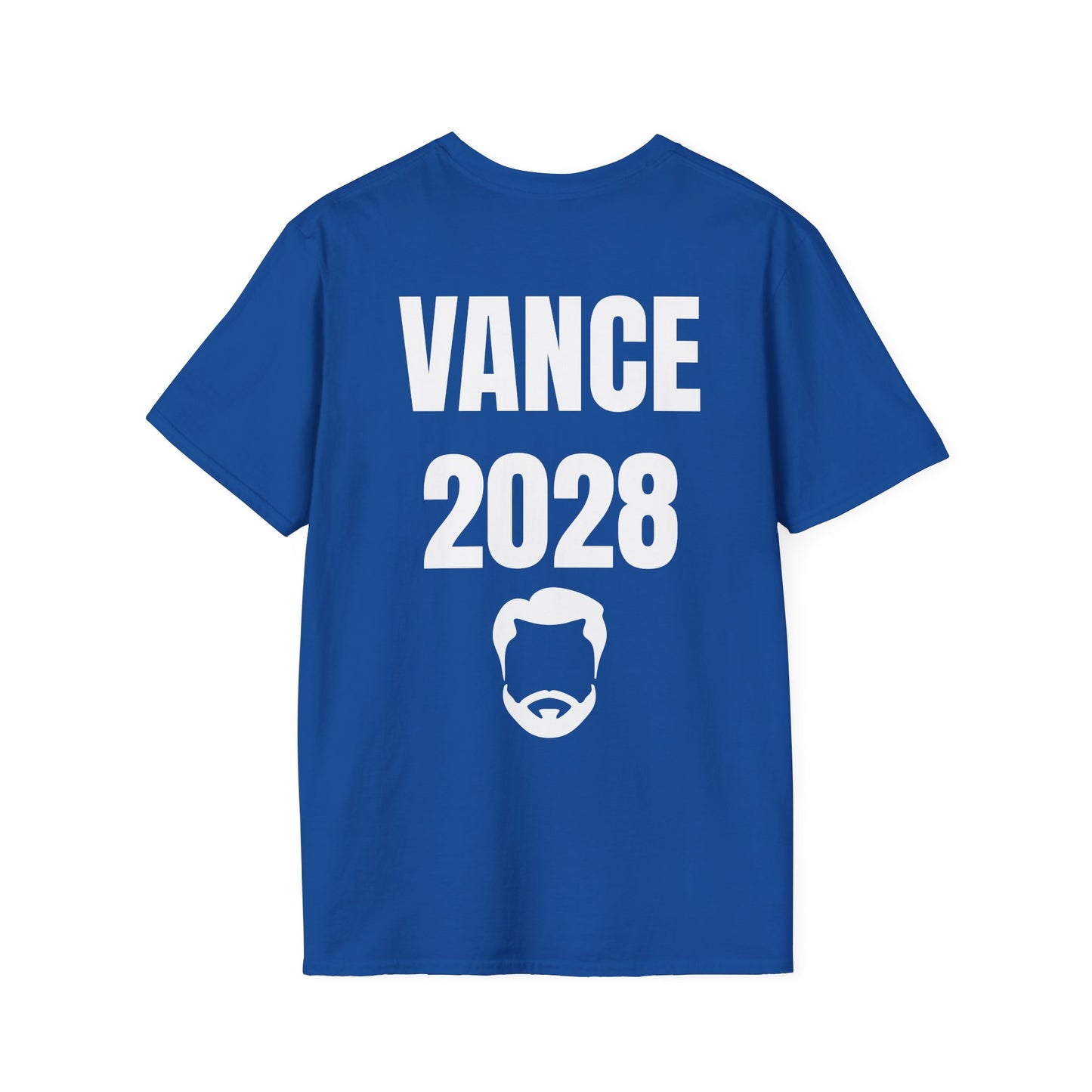 Political Parody T-Shirt — “JD Would Never Sweep Your Leg” / Vance 2028 Back Print