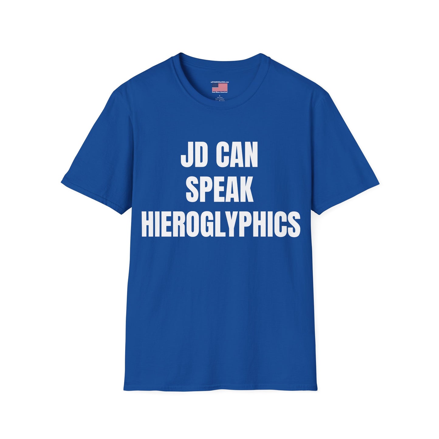 T-Shirt — 'JD Can Speak Hieroglyphics' / Vance 2028 Graphic Tee